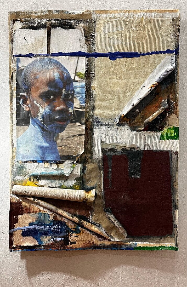 Blue Boy, mixed media work by Brian Walker